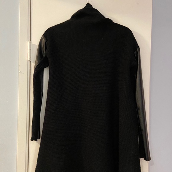 SOLD Nasty Gal Black Multimedia Coat - Zippered - Picture 4 of 4